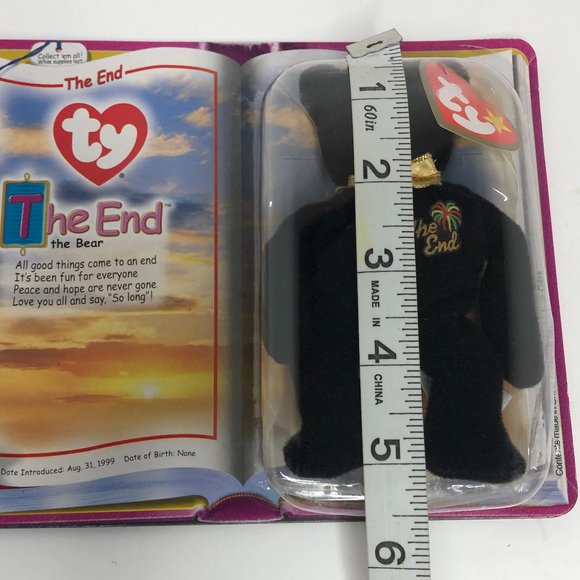RARE Ty Teenie Beanie Babies - The End Bear - Vtg. - New In Package Collectible - Picture 6 of 12